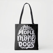 Schattige Hondenliefhebber Canvas tas, minder mens Tote Bag (Voorkant)
