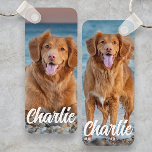 Schattige Hondenliefhebber Foto Gepersonaliseerde  Sleutelhanger