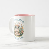 Schattige Hondenliefhebber Funny Mindfulness Posit Tweekleurige Koffiemok (Voorkant links)