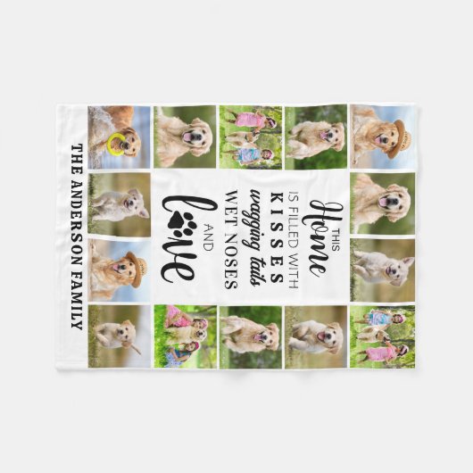 Schattige Hondenliefhebber gepersonaliseerde huisd Fleece Deken (Voorkant (Horizontaal))