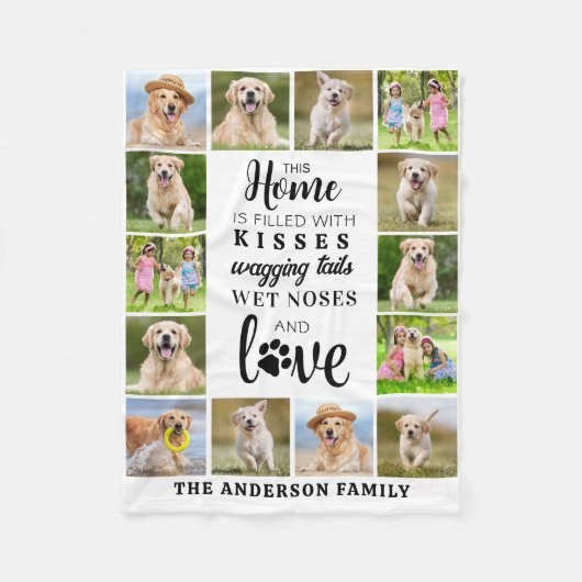 Schattige Hondenliefhebber gepersonaliseerde huisd Fleece Deken (Voorkant)