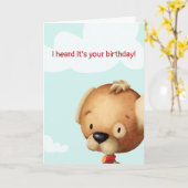 Schattige Hondenliefhebber gepersonaliseerde verja Kaart (Gele Bloem)