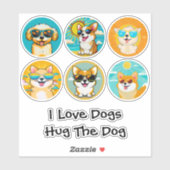 Schattige Hondenliefhebber Rond Sticker (Vel)