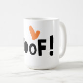 Schattige Hondenliefhebbers "Woof" 15 oz Koffie Mo Koffiemok (Voorkant rechts)
