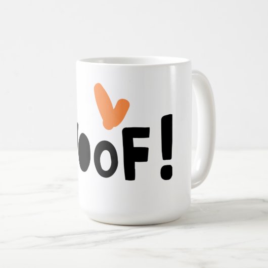 Schattige Hondenliefhebbers "Woof" 15 oz Koffie Mo Koffiemok (Voorkant rechts)