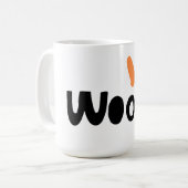 Schattige Hondenliefhebbers "Woof" 15 oz Koffie Mo Koffiemok (Voorkant links)