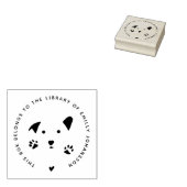 Schattige hondenmodern uit het bibliotheekboek rubberstempel (Gestempeld)