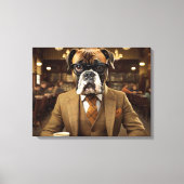 Schattige hondenpak als zakenman professor canvas afdruk (Voorkant)