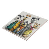 Schattige hondenpersonages tegeltje (Zijkant)