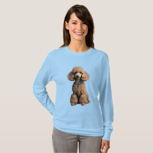 Schattige hondenportret van poedel t-shirt