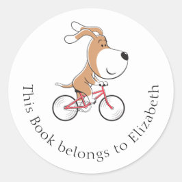 Schattige Hondenpuppy Fietsboekje Dit boek hoort e Ronde Sticker