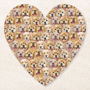 Schattige Hondenpuppy hondenpoot huisdier Naadloos Kartonnen Onderzetters