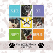 Schattige Hondenslaap Eet Herhaal Dierenvriend Mod Vierkante Klok