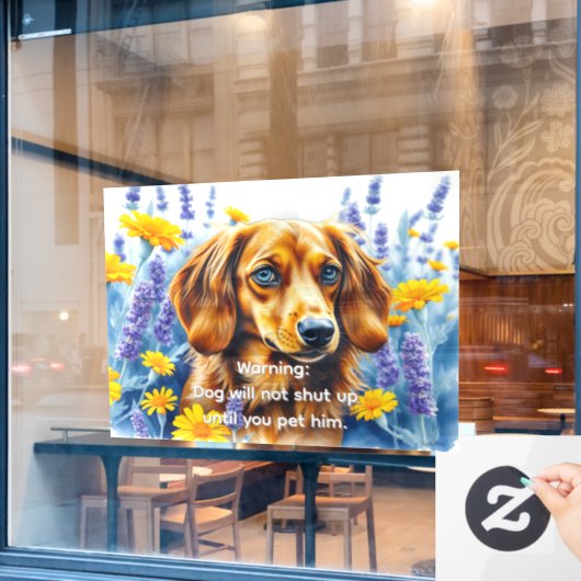 Schattige hondenteken raamsticker (Cafe Raam)