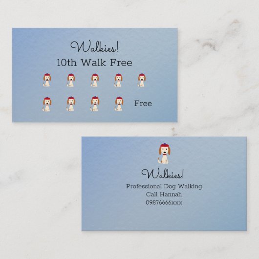 Schattige hondenuitlaten / Grooming Loyalty Kaart  (Voorkant / Achterkant)