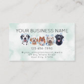 Schattige hondenverzorging, waterverf groen visitekaartje (Achterkant)