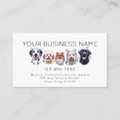 Schattige hondenverzorging, waterverf wit visitekaartje (Achterkant)