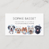Schattige hondenverzorging, waterverf wit visitekaartje (Voorkant)