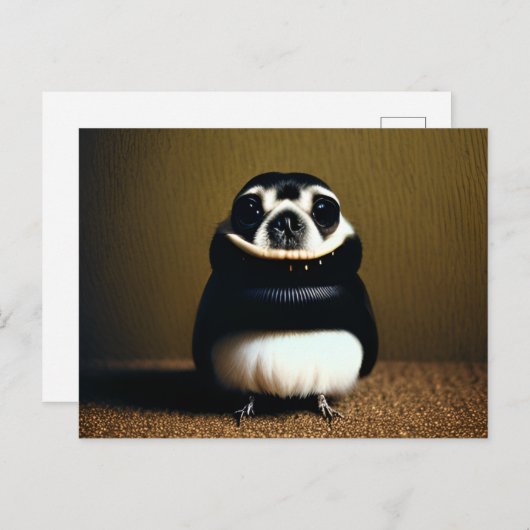 Schattige hondenvogel hybride wezen briefkaart (Voorkant / Achterkant)