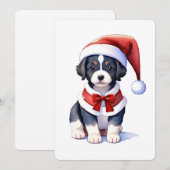 Schattige hondje in de kerstmuts. Kerstmis ontwerp Kaart (Voorkant / Achterkant)
