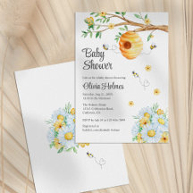 Schattige Honey Bee en Chamomille Baby shower