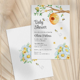 Schattige Honey Bee en Chamomille Baby shower Kaart