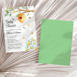 Schattige Honey Bee en Chamomille Baby shower Kaart