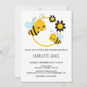 Schattige Honey Bee gepersonaliseerd Baby shower Kaart (Voorkant)
