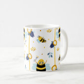 Schattige Honey Bee Lente Zomerpatroon Koffiemok (Voorkant rechts)