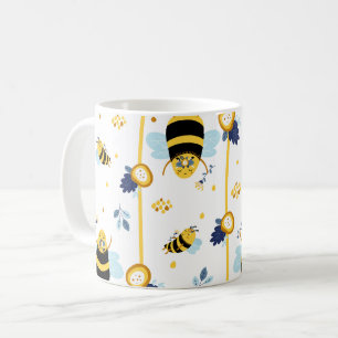 Schattige Honey Bee Lente Zomerpatroon Koffiemok