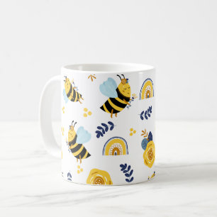 Schattige Honey Bee Lente Zomerpatroon Koffiemok