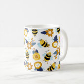 Schattige Honey Bee Lente Zomerpatroon Koffiemok (Voorkant rechts)