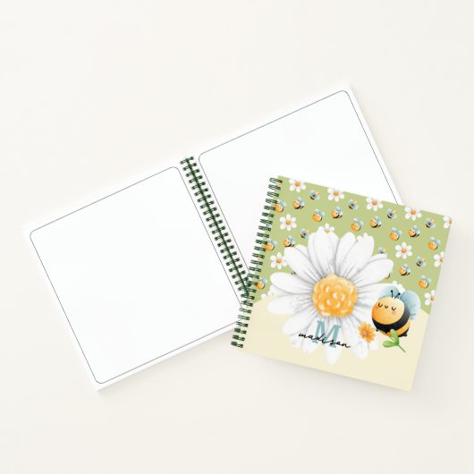 Schattige Honey Bee Pattern Custom Notitieboek (Binnen)
