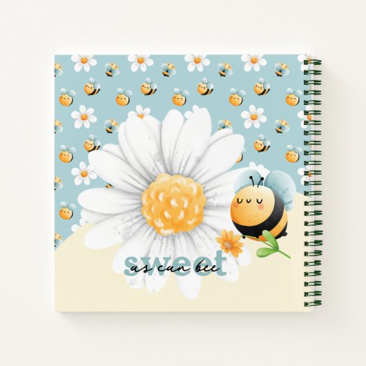 Schattige Honey Bee Pattern Custom Notitieboek (Achterkant)