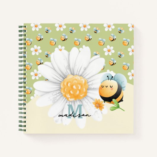 Schattige Honey Bee Pattern Custom Notitieboek (Voorkant)