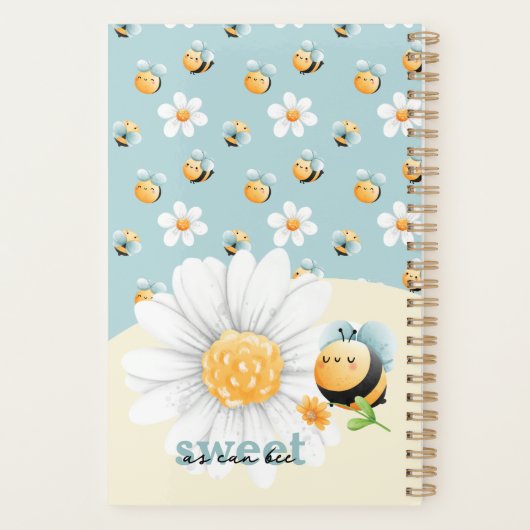 Schattige Honey Bee Pattern Custom Planner (Achterkant)