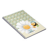Schattige Honey Bee Pattern Notitieboek met naam (Rechterzijde)
