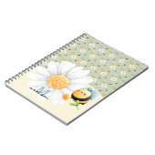 Schattige Honey Bee Pattern Notitieboek met naam (Linkerzijde)