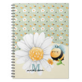 Schattige Honey Bee Pattern Notitieboek met naam (Voorkant)