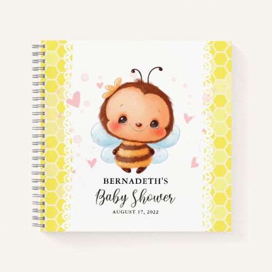 Schattige Honey Bumblebee Baby shower Gastenboek Notitieboek (Voorkant)