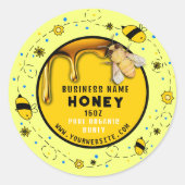 Schattige Honey Jar Fresh Bee Ronde Sticker (Voorkant)