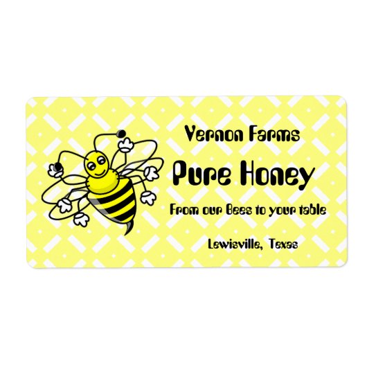 Schattige Honey Jar Label (Voorkant)
