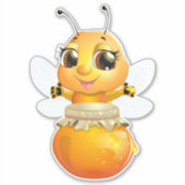 Schattige Honey Pot Honey Bee Sticker (Voorkant)