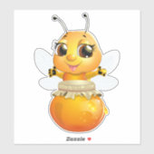 Schattige Honey Pot Honey Bee Sticker (Vel)