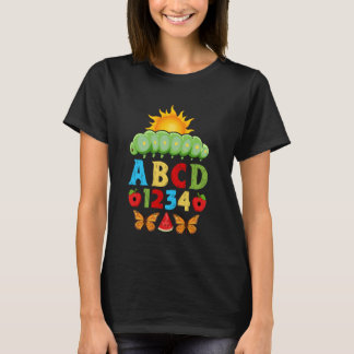 Schattige hongerige rups transformatie terug naar  t-shirt