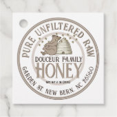 Schattige Honing Beer Jar Label Skep Kleine Beer B (Voorkant)