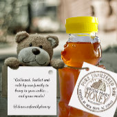 Schattige Honing Beer Jar Label Skep Kleine Beer B