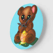 Schattige Honing Beer Wandklok Customizab; e (Hoek)