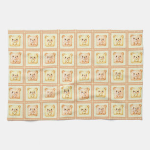 Schattige honing patchwork cookie teddybeer theedoek