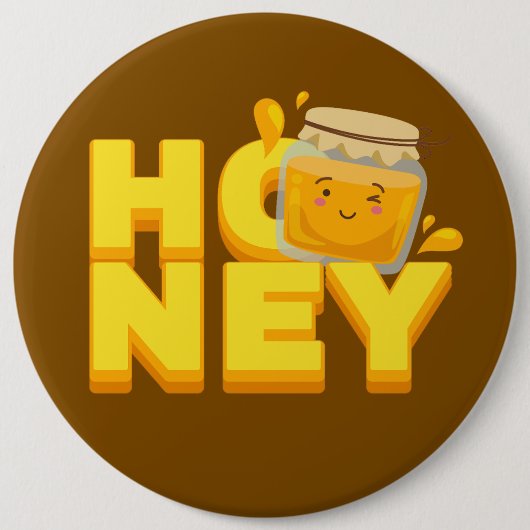 Schattige honing tekst ontwerp ronde button 6,0 cm (Voorkant)